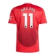 Manchester United FC Højlund 11 Kotipelipaita 2024-25 Jalkapallo Pelipaidat Peliasut