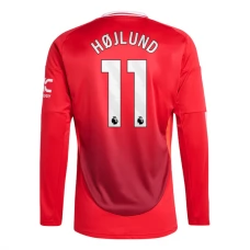 Manchester United FC Højlund 11 Kotipelipaita 2024-25 Jalkapallo Pelipaidat Peliasut(L/S)