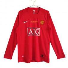 Manchester United FC Kotipelipaita Champions League Final Retro 2007-08 Jalkapallo Pelipaidat Peliasut(L/S)