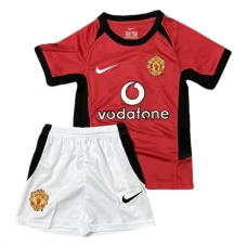 Manchester United FC Lasten Kotipelipaita Retro 2002-03 Jalkapallo Pelipaidat Peliasut