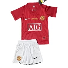 Manchester United FC Lasten Kotipelipaita Retro 2007-08 Jalkapallo Pelipaidat Peliasut