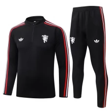 Manchester United FC Lasten Tracksuit 2026-27 - 1-4 Zip Musta