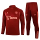 Manchester United FC Lasten Verryttelypuku 2023-24 - 1-4 Zip Dark Punainen
