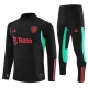 Manchester United FC Lasten Verryttelypuku 2023-24 - 1-4 Zip Musta