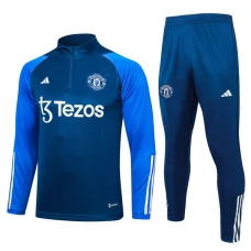 Manchester United FC Lasten Verryttelypuku 2023-24 - 1-4 Zip Sininen