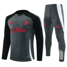 Manchester United FC Lasten Verryttelypuku 2024-25 - 1-4 Zip Harmaa