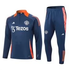 Manchester United FC Lasten Verryttelypuku 2024-25 - 1-4 Zip Laivastonsininen Oranssi