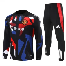 Manchester United FC Lasten Verryttelypuku 2024-25 - 1-4 Zip Musta