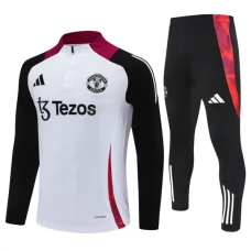 Manchester United FC Lasten Verryttelypuku 2024-25 - 1-4 Zip Musta Valkoinen