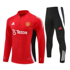 Manchester United FC Lasten Verryttelypuku 2024-25 - 1-4 Zip Punainen