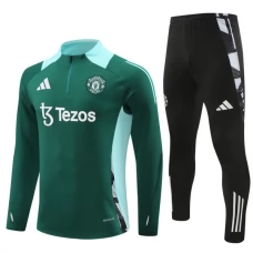 Manchester United FC Lasten Verryttelypuku 2024-25 - 1-4 Zip Vihreä