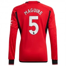 Manchester United FC Maguire 5 Kotipelipaita 2023-24 Jalkapallo Pelipaidat Peliasut(L/S)