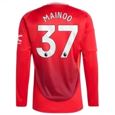 Manchester United FC Mainoo 37 Kotipelipaita 2024-25 Jalkapallo Pelipaidat Peliasut(L/S)