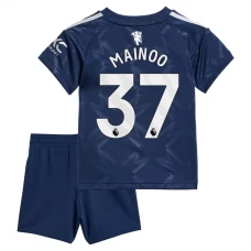 Manchester United FC Mainoo 37 Lasten Vieraspelipaita 2024-25 Jalkapallo Pelipaidat Peliasut