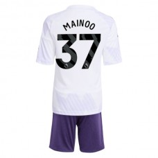 Manchester United FC Mainoo 37 Lasten Vieraspelipaita 2025-26 Jalkapallo Pelipaidat Peliasut