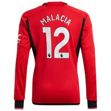 Manchester United FC Malacia 12 Kotipelipaita 2023-24 Jalkapallo Pelipaidat Peliasut(L/S)