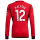 Manchester United FC Malacia 12 Kotipelipaita 2023-24 Jalkapallo Pelipaidat Peliasut(L/S)