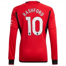 Manchester United FC Rashford 10 Kotipelipaita 2023-24 Jalkapallo Pelipaidat Peliasut(L/S)