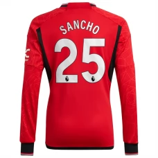 Manchester United FC Sancho 25 Kotipelipaita 2023-24 Jalkapallo Pelipaidat Peliasut(L/S)