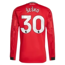 Manchester United FC Šeško 30 Kotipelipaita 2025-26 Jalkapallo Pelipaidat Peliasut(L/S)