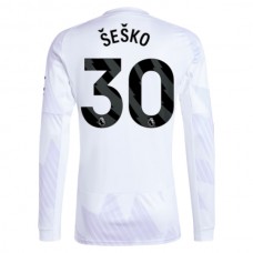 Manchester United FC Šeško 30 Vieraspelipaita 2025-26 Jalkapallo Pelipaidat Peliasut(L/S)