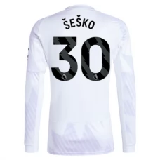 Manchester United FC Šeško 30 Vieraspelipaita 2025-26 Jalkapallo Pelipaidat Peliasut(L/S)