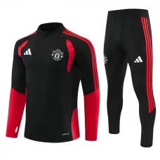 Manchester United FC Tracksuit 2026-27 - 1-4 Zip Musta Punainen