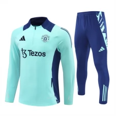 Manchester United FC Verryttelypuku 2024-25 - 1-4 Zip Sininen