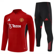 Manchester United FC Verryttelypuku 2025-26 - 1-4 Zip Punainen