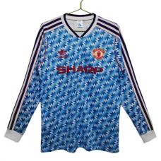 Manchester United FC Vieraspelipaita Retro 1990-92 Jalkapallo Pelipaidat Peliasut(L/S)