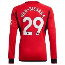 Manchester United FC Wan-Bissaka 29 Kotipelipaita 2023-24 Jalkapallo Pelipaidat Peliasut(L/S)