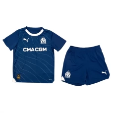 Olympique de Marseille Lasten Vieraspelipaita 2023-24 Jalkapallo Pelipaidat Peliasut