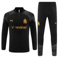 Olympique de Marseille Verryttelypuku 2023-24 - 1-4 Zip Musta