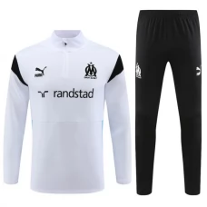 Olympique de Marseille Verryttelypuku 2023-24 - 1-4 Zip Valkoinen