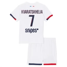Paris Saint Germain Kvaratskhelia 7 Lasten Vieraspelipaita 2025-26 Jalkapallo Pelipaidat Peliasut