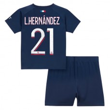 Paris Saint Germain L.Hernandez 21 Lasten Kotipelipaita 2023-24 Jalkapallo Pelipaidat Peliasut