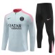Paris Saint Germain Lasten Verryttelypuku 2024-25 - 1-4 Zip Light Harmaa