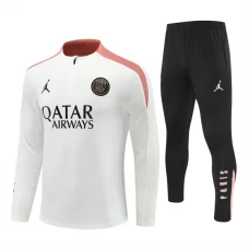 Paris Saint Germain Lasten Verryttelypuku 2024-25 - 1-4 Zip Valkoinen Vaaleanpunainen