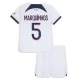 Paris Saint Germain Marquinhos 5 Lasten Vieraspelipaita 2023-24 Jalkapallo Pelipaidat Peliasut