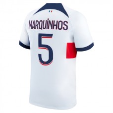 Paris Saint Germain Marquinhos 5 Vieraspelipaita 2023-24 Jalkapallo Pelipaidat Peliasut