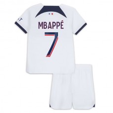 Paris Saint Germain Mbappé 7 Lasten Vieraspelipaita 2023-24 Jalkapallo Pelipaidat Peliasut