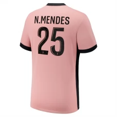 Paris Saint Germain N.Mendes 25 Kolmas Pelipaita 2024-25 Jalkapallo Pelipaidat Peliasut
