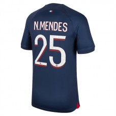 Paris Saint Germain N.Mendes 25 Kotipelipaita 2023-24 Jalkapallo Pelipaidat Peliasut