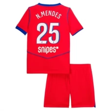 Paris Saint Germain N.Mendes 25 Lasten Kolmas Pelipaita 2025-26 Jalkapallo Pelipaidat Peliasut