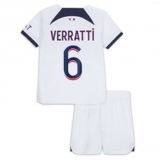 Paris Saint Germain Verratti 6 Lasten Vieraspelipaita 2023-24 Jalkapallo Pelipaidat Peliasut