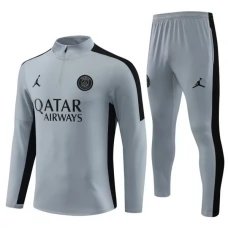 Paris Saint Germain Verryttelypuku 2023-24 - 1-4 Zip Harmaa