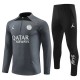 Paris Saint Germain Verryttelypuku 2023-24 - 1-4 Zip Harmaa