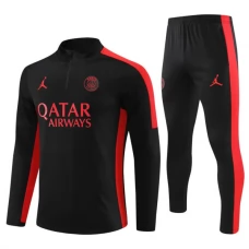 Paris Saint Germain Verryttelypuku 2023-24 - 1-4 Zip Musta Punainen