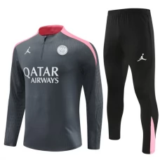 Paris Saint Germain Verryttelypuku 2024-25 - 1-4 Zip Harmaa