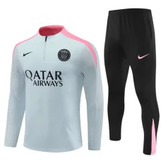 Paris Saint Germain Verryttelypuku 2024-25 - 1-4 Zip Light Harmaa